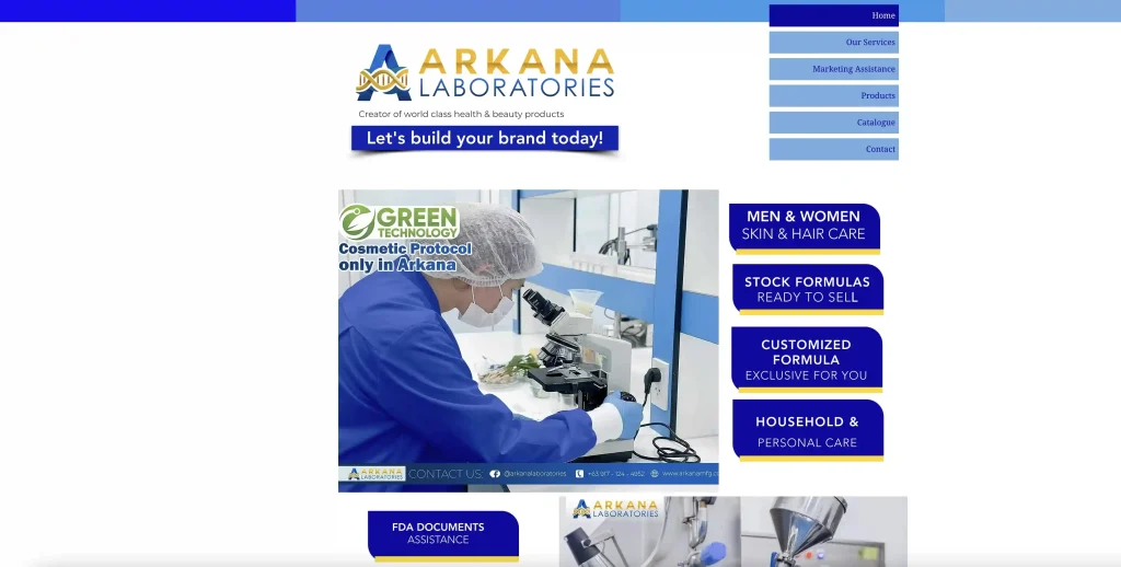 Arkana化粧品製造ウェブサイト - フィリピンのスキンケアメーカートップ11 2026 - Zicail