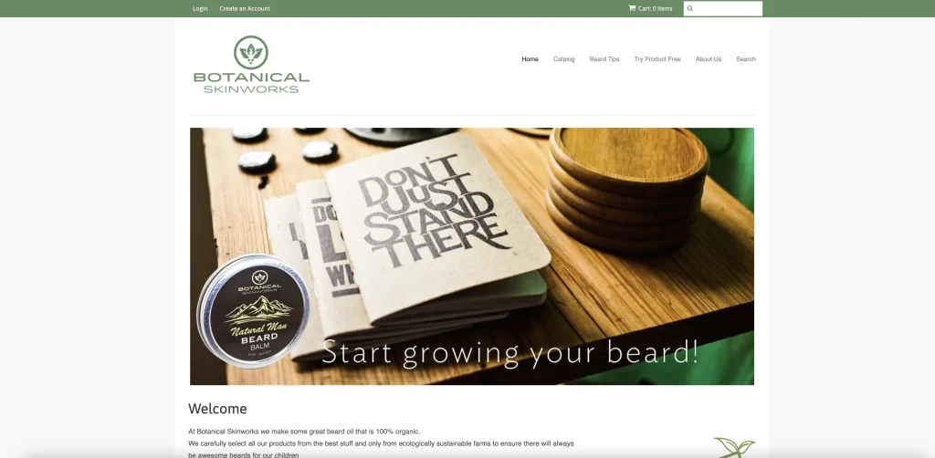 Botanical-Skinworksウェブサイト - 2026年版 ひげオイルメーカー トップ10 - Zicail - 2026年版 ひげオイルメーカー トップ10 - Zicail