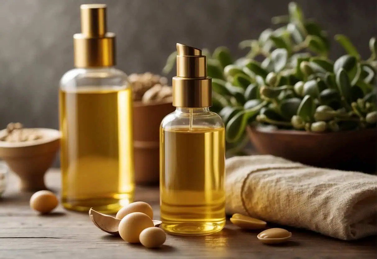 Bottles of soybean oil with a natural organic look surrounded by plants - Soybean Oil for Skin: Benefits, Uses & Precautions 2026 - Zicail Bottles of soybean oil with a natural organic look surrounded by plants - Soybean Oil for Skin: Benefits, Uses & Precautions 2026 - Zicail