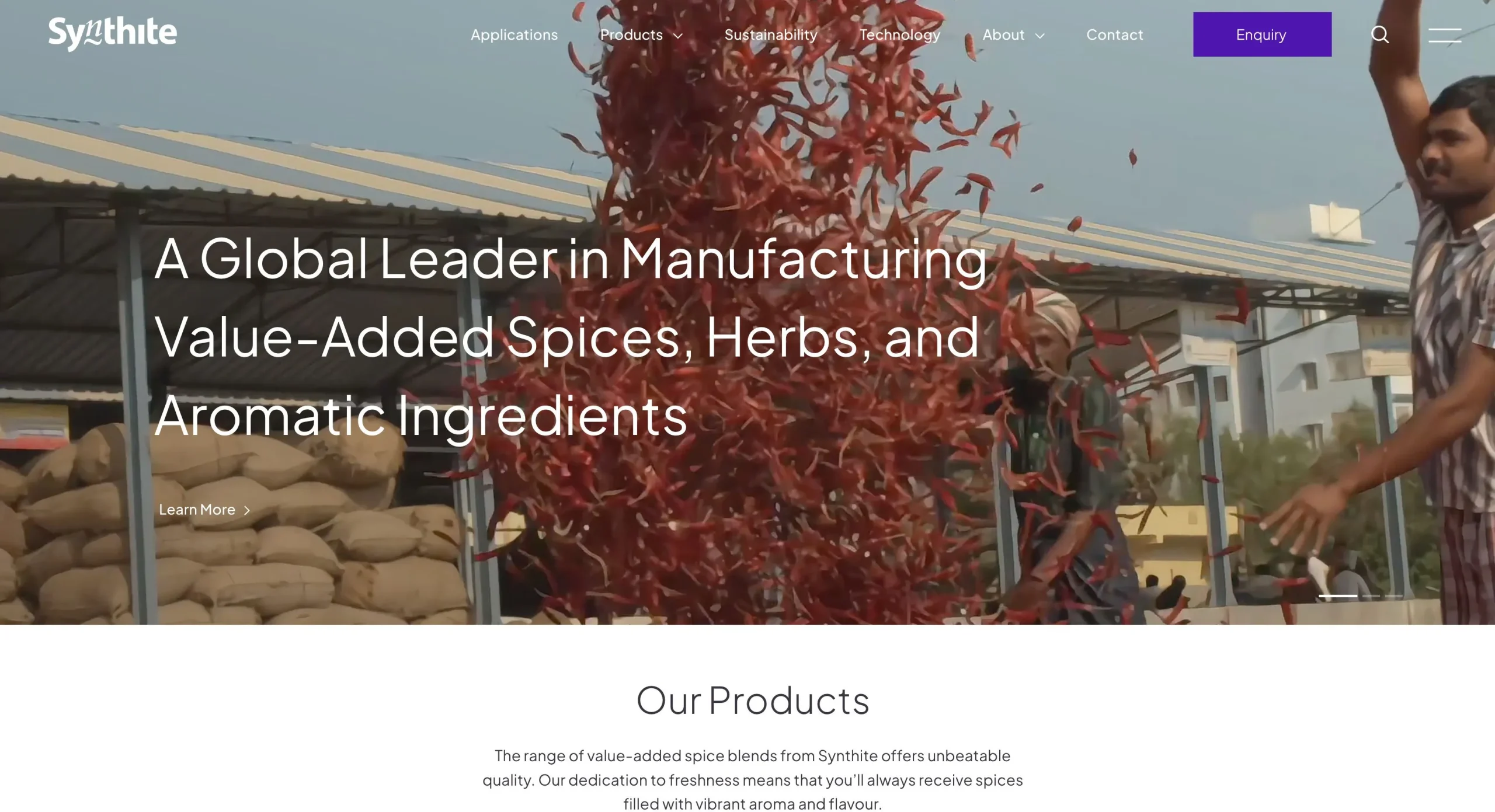 Synthite Industries Ltdのウェブサイトのスクリーンショット。世界トップクラスのエッセンシャルオイルメーカーの1つ - 世界トップクラスのエッセンシャルオイルメーカー2026 - Zicail Synthite Industries Ltdのウェブサイトのスクリーンショット。世界トップクラスのエッセンシャルオイルメーカーの1つ - 世界トップクラスのエッセンシャルオイルメーカー2026 - Zicail